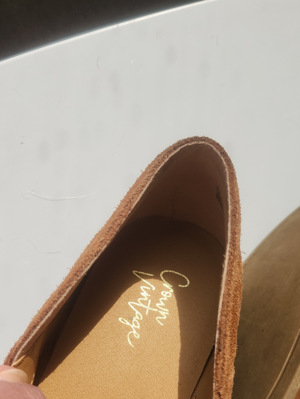 Crown LadiesTan Suede Slip-On Loafers - Picture 5 of 6